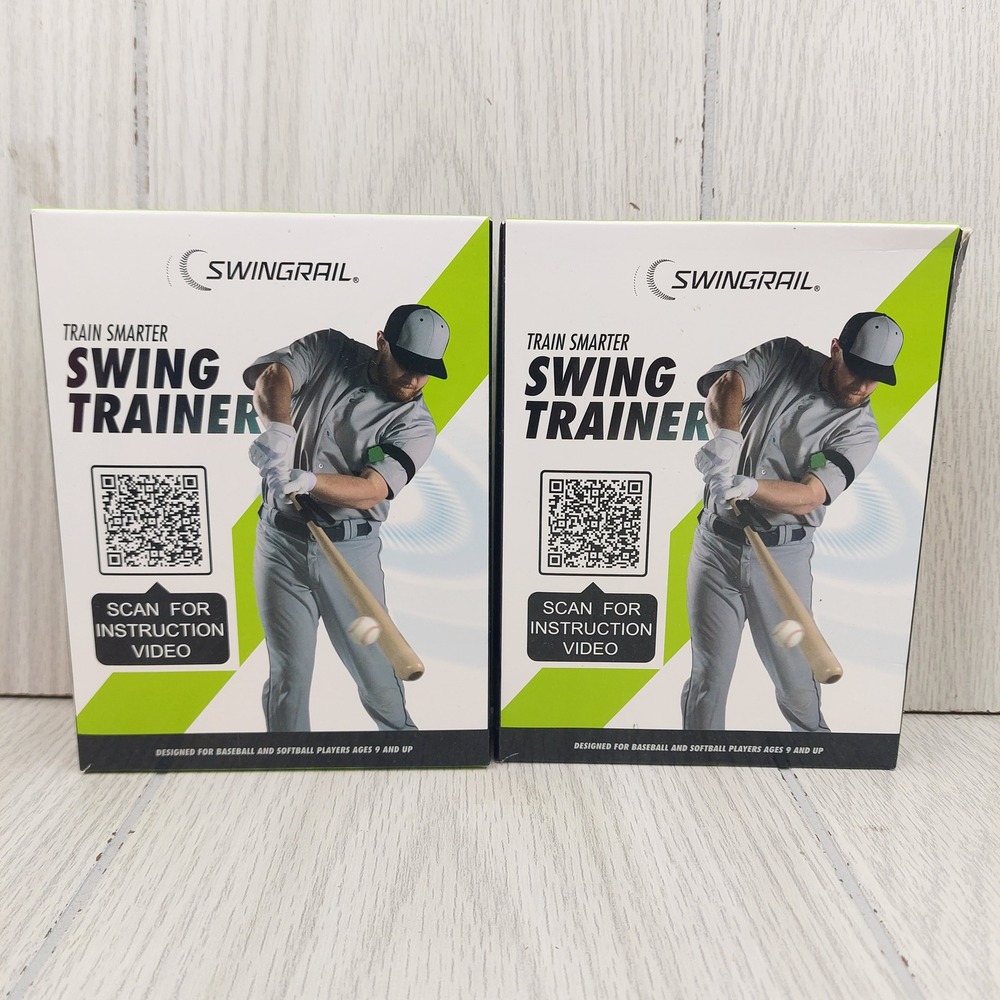 Swingrail Swing Trainer Baseball Softball Training Aid Black Green 2 Pack